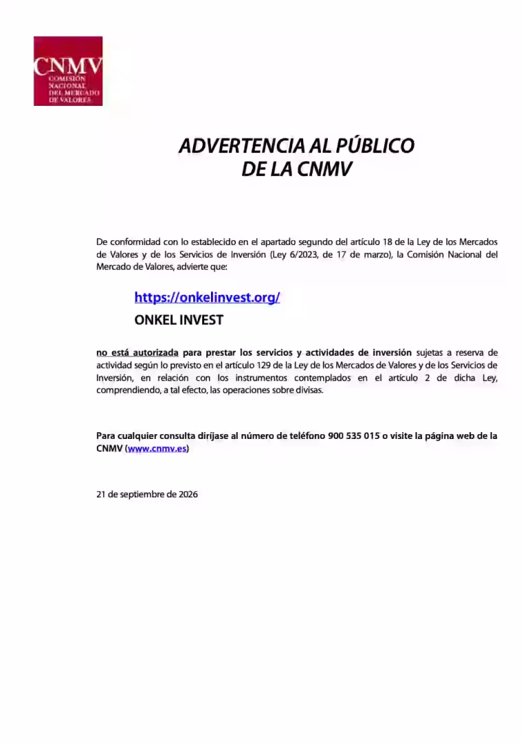 ONKEL INVEST estafa